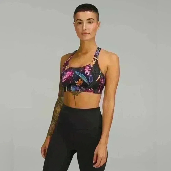 Lululemon Veiled Floral Black Multi Bra - Picture 4 of 6